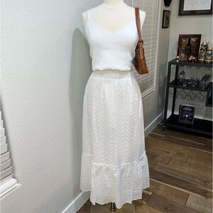 White Eyelet Maxi Skirt